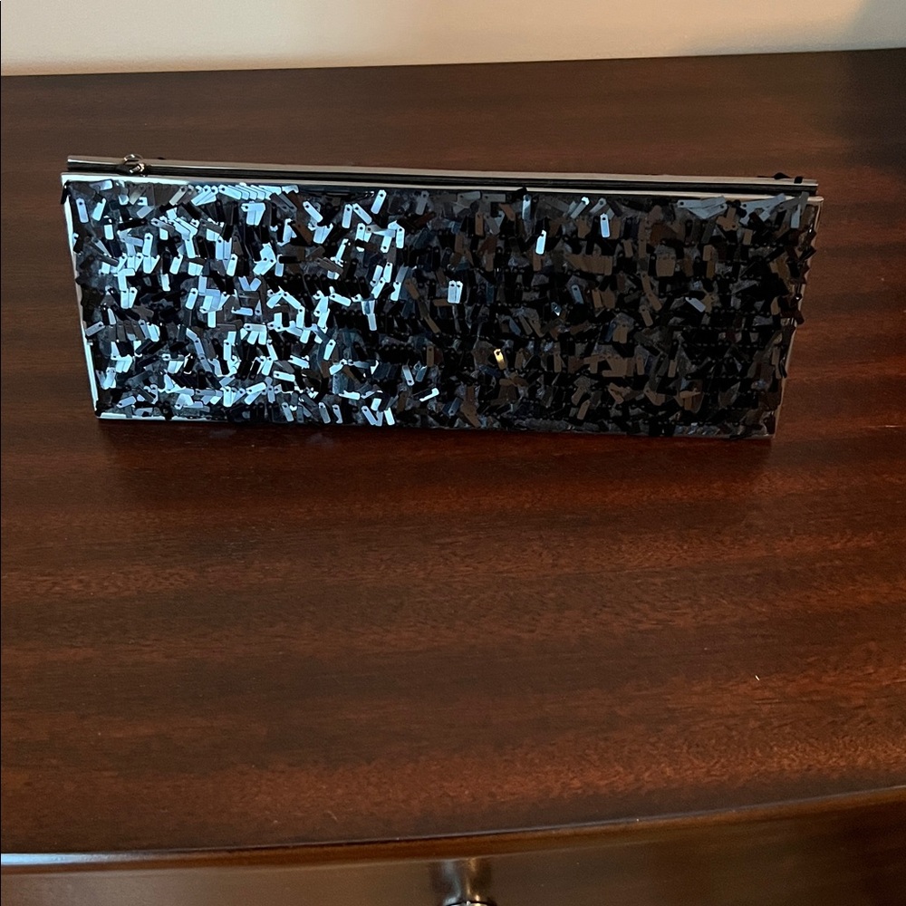 BCBGMaxAzria Black Sequin Clutch
